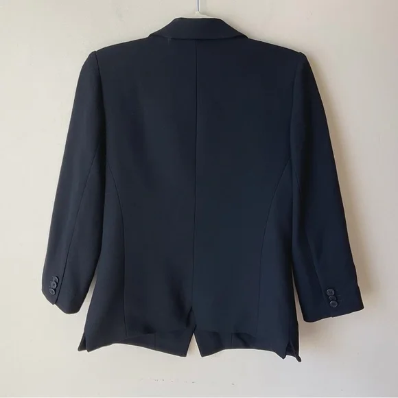 Smythe Les Vestes Peaked Lapel Wool Blend Tuxedo Blazer Black - Picture 4 of 10